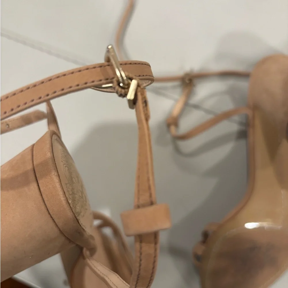 Women's Vince Camuto Kantiel High Heel Ankle Strap Sandal Pump Amendoa Nude - Picture 10 of 12